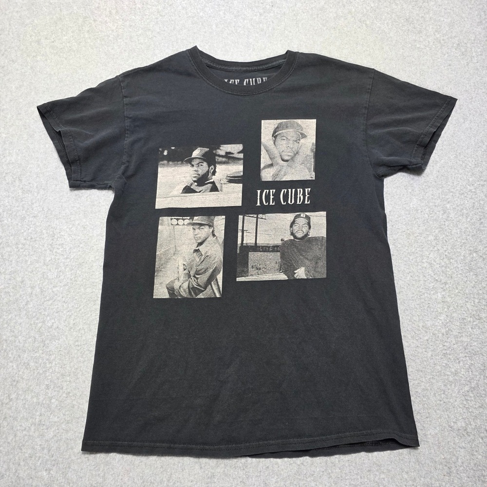 Ice Cube Men's Size Medium Black Graphic T-Shirt Photo Print Hip Hop Rap Tee